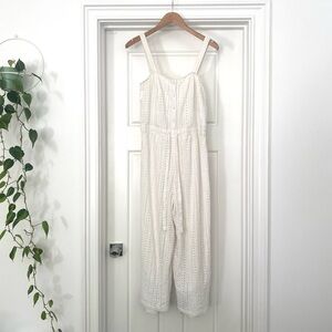 Amour Vert White Eyelet Sleeveless Jumpsuit